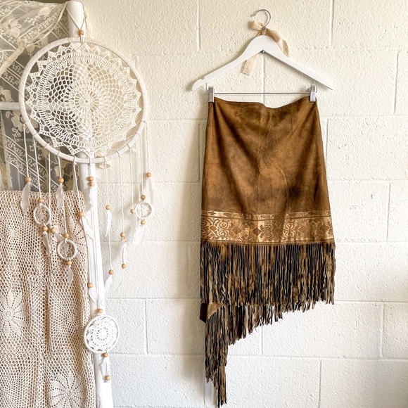 NWT Free People X Brenda Knight Riverbend Suede Skirt - Picture 3 of 15